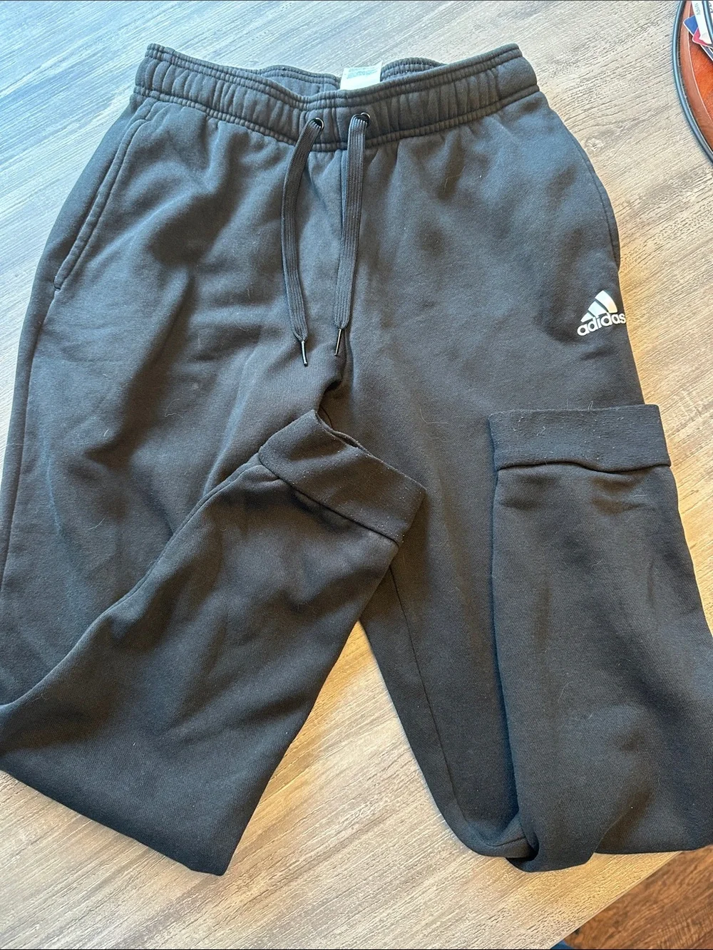 adidas Black Sweat Joggers with White Logo